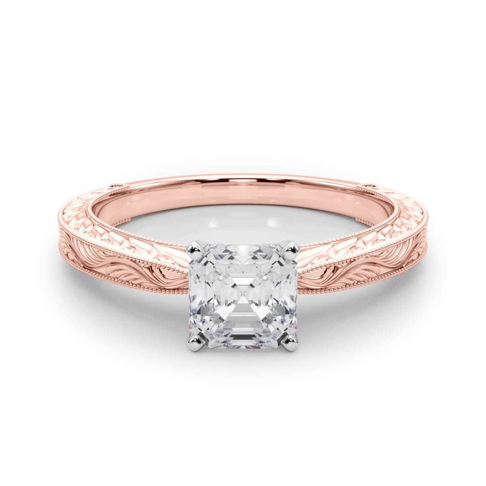 Noble Remount Round Diamond Engagement Ring — 9K/18K Gold & Platinum
