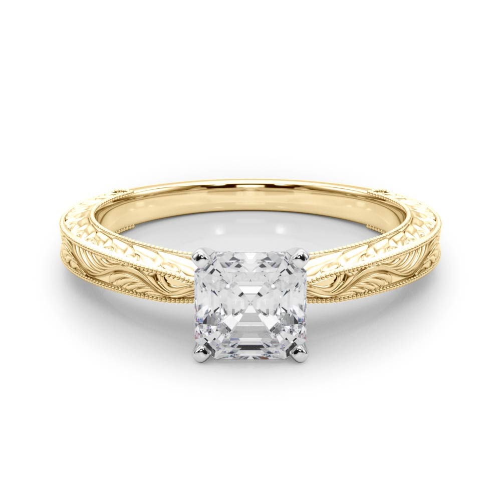 Noble Remount Round Diamond Engagement Ring — 9K/18K Gold & Platinum