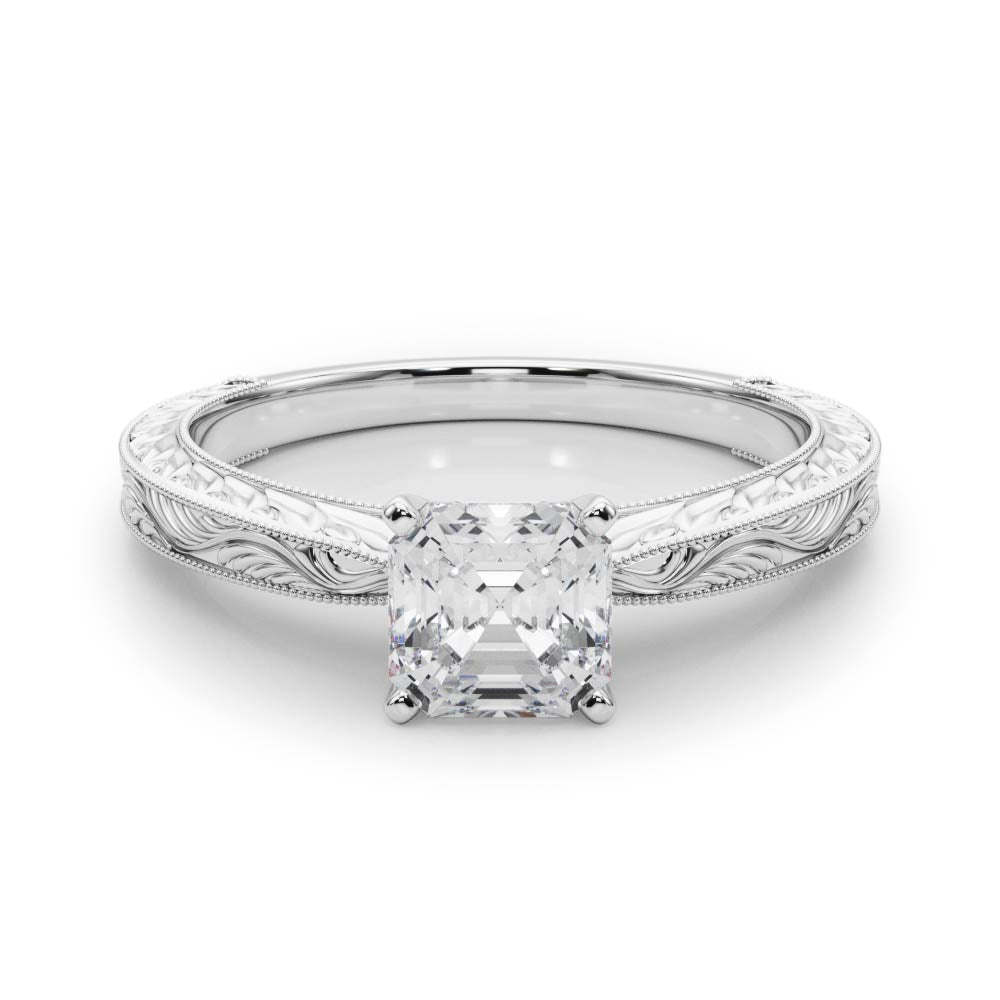 Noble Remount Round Diamond Engagement Ring — 9K/18K Gold & Platinum