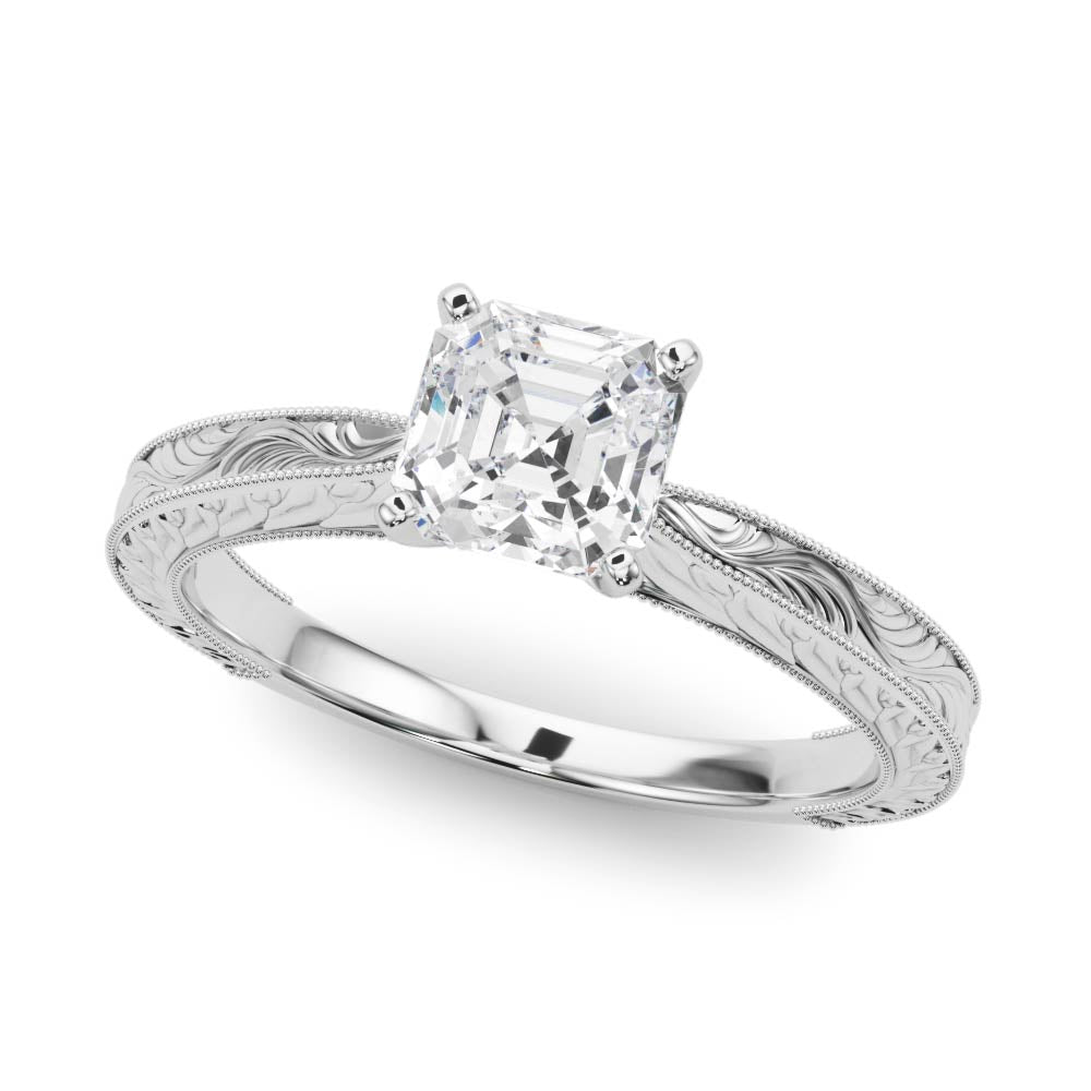 Noble Remount Round Diamond Engagement Ring — 9K/18K Gold & Platinum