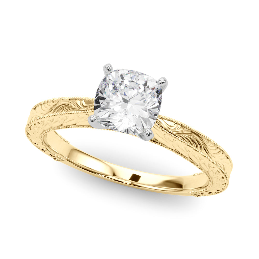 Noble Remount Round Diamond Engagement Ring — 9K/18K Gold & Platinum