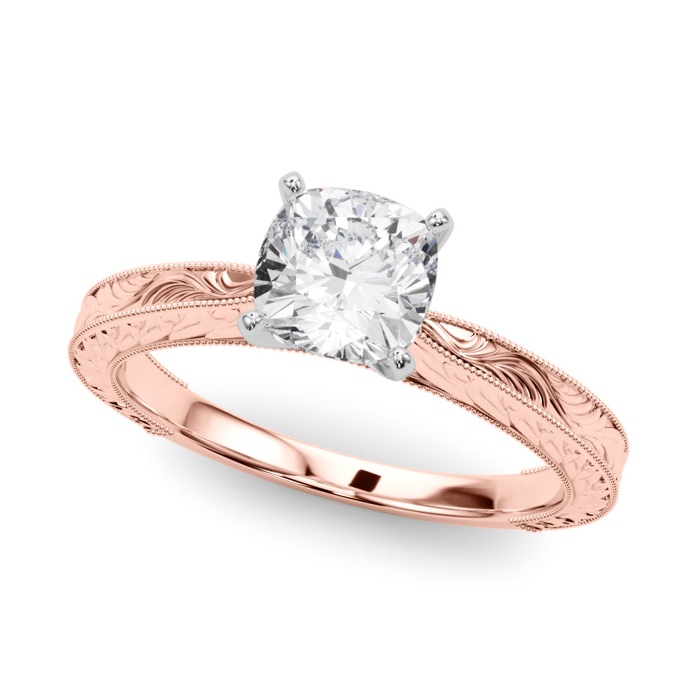 Noble Remount Round Diamond Engagement Ring — 9K/18K Gold & Platinum
