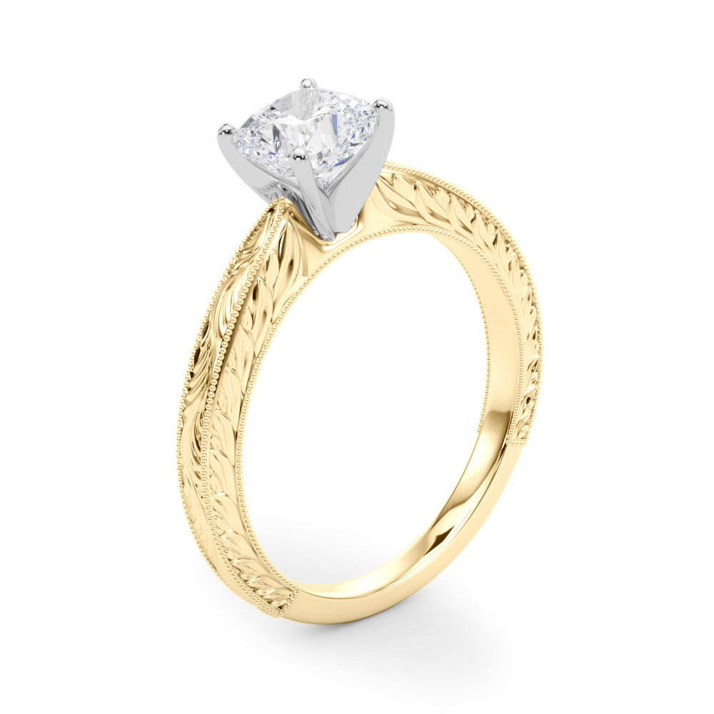Noble Remount Round Diamond Engagement Ring — 9K/18K Gold & Platinum