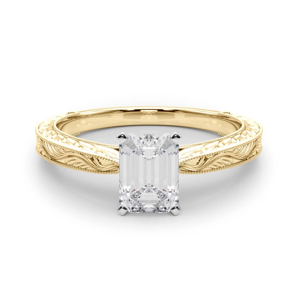 Noble Remount Round Diamond Engagement Ring — 9K/18K Gold & Platinum