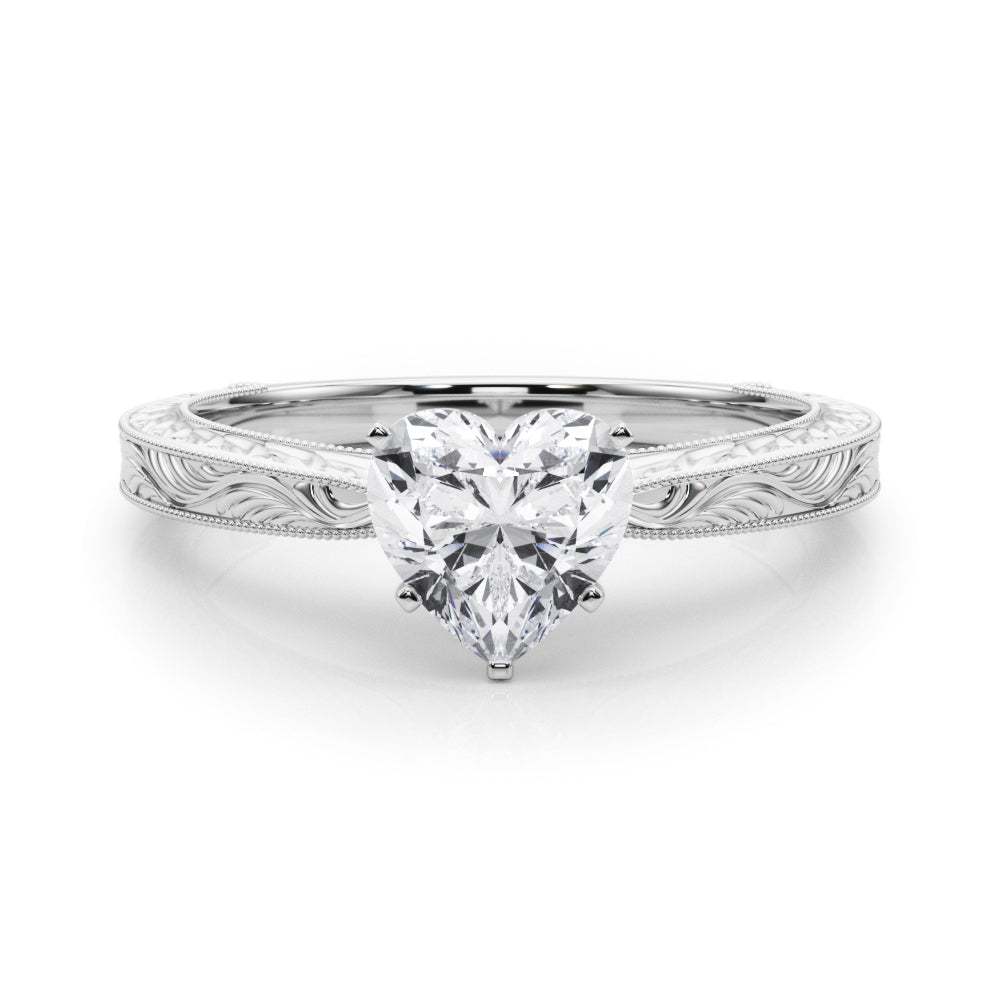 Noble Remount Round Diamond Engagement Ring — 9K/18K Gold & Platinum