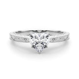 Noble Remount Round Diamond Engagement Ring — 9K/18K Gold & Platinum