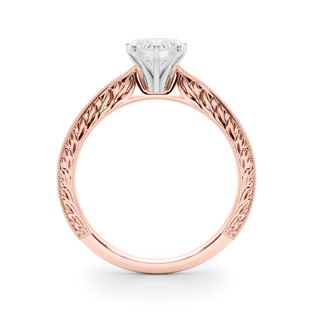 Noble Remount Round Diamond Engagement Ring — 9K/18K Gold & Platinum
