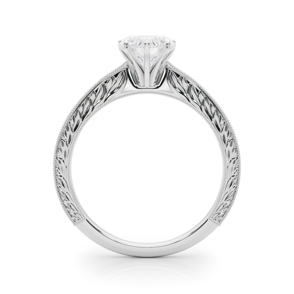 Noble Remount Round Diamond Engagement Ring — 9K/18K Gold & Platinum