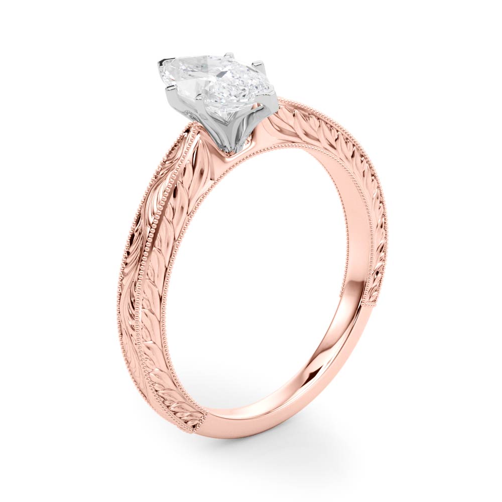 Noble Remount Round Diamond Engagement Ring — 9K/18K Gold & Platinum