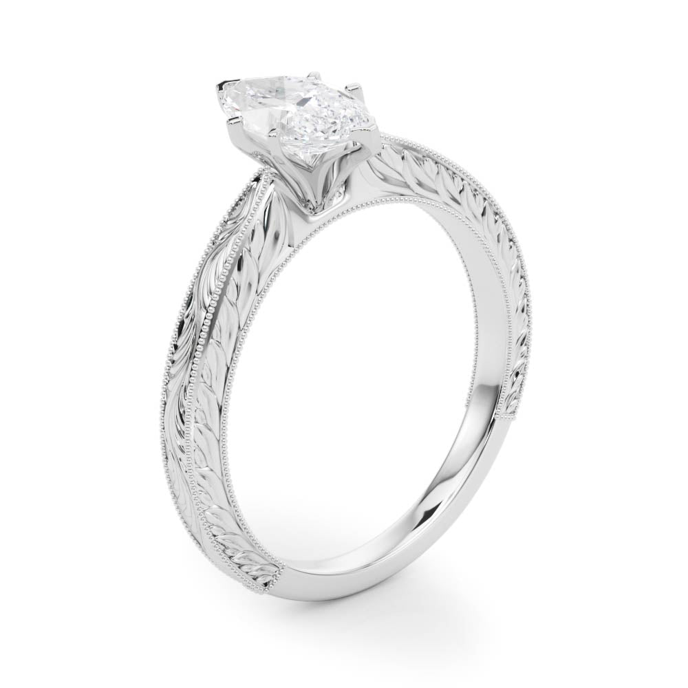 Noble Remount Round Diamond Engagement Ring — 9K/18K Gold & Platinum