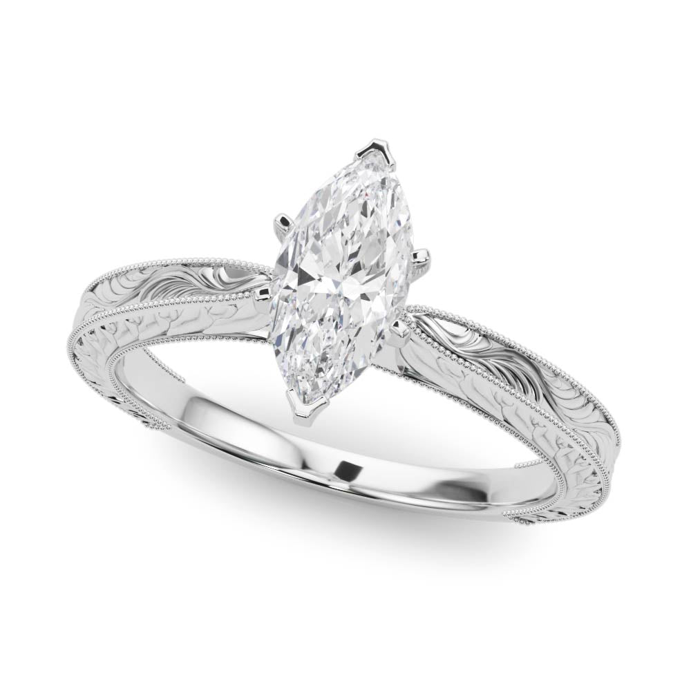 Noble Remount Round Diamond Engagement Ring — 9K/18K Gold & Platinum