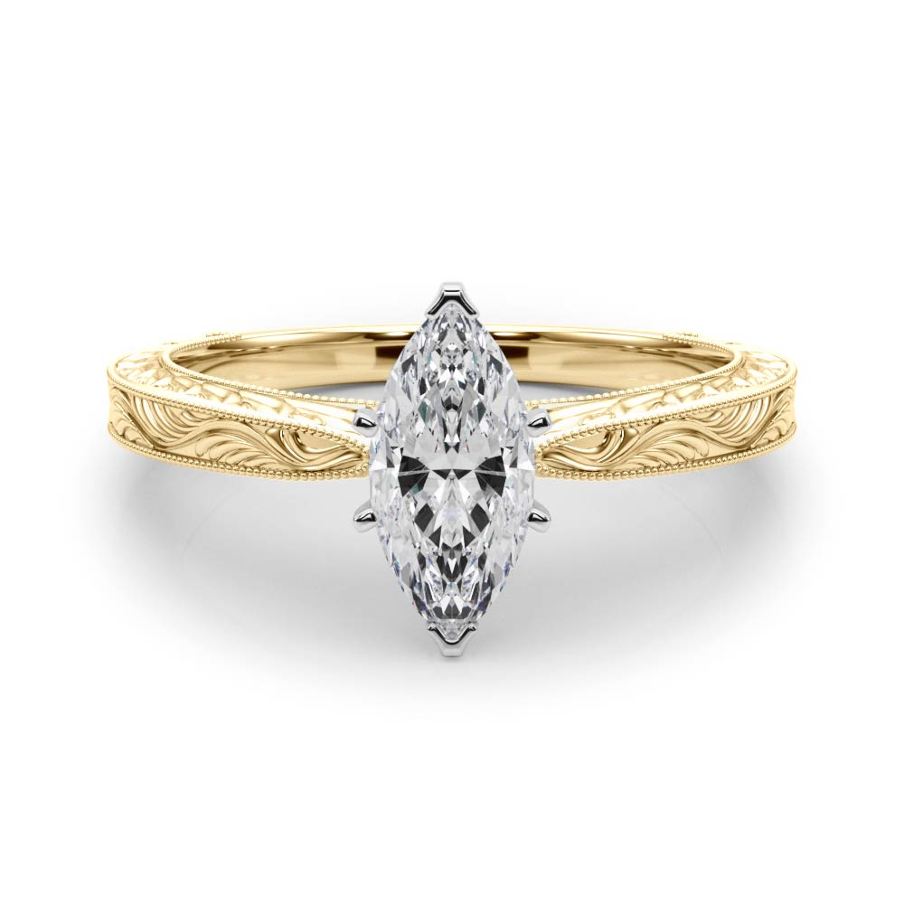 Noble Remount Round Diamond Engagement Ring — 9K/18K Gold & Platinum