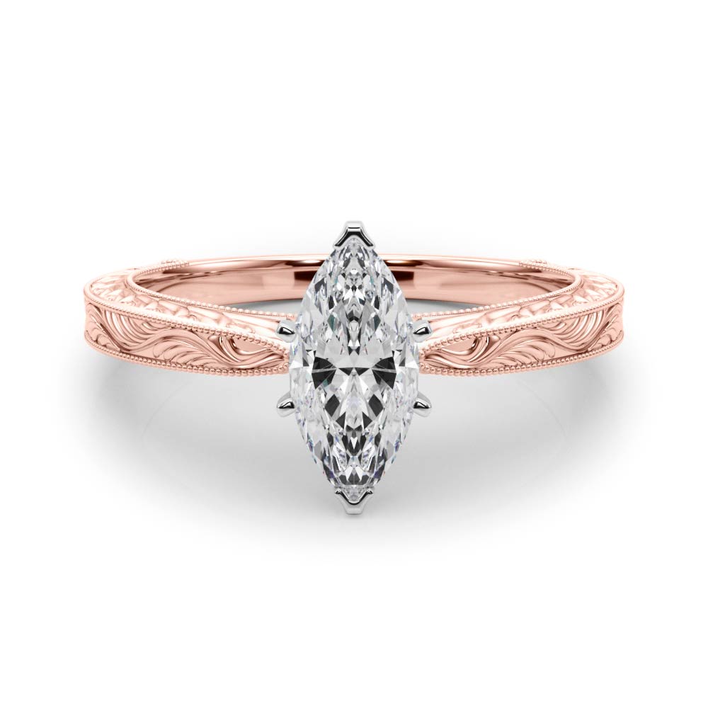 Noble Remount Round Diamond Engagement Ring — 9K/18K Gold & Platinum