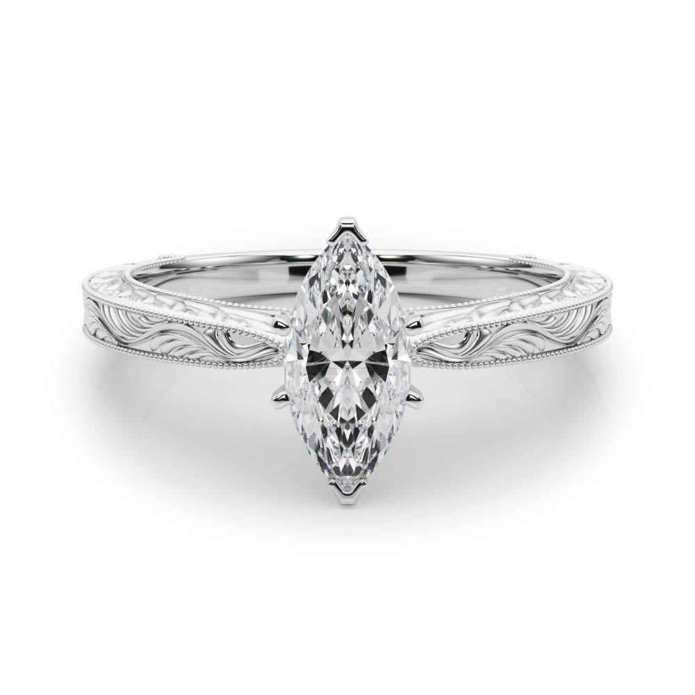 Noble Remount Round Diamond Engagement Ring — 9K/18K Gold & Platinum