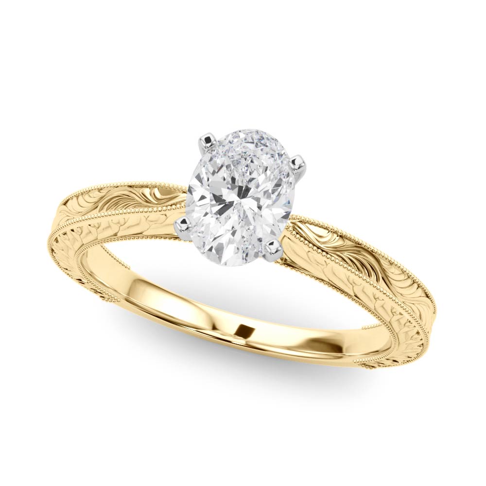 Noble Remount Round Diamond Engagement Ring — 9K/18K Gold & Platinum