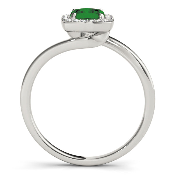 Opulent Sidestone Emerald Diamond Engagement Ring — 9K/18K Gold & Platinum