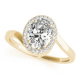 Cherished Sidestone Oval Diamond Engagement Ring — 9K/18K Gold & Platinum
