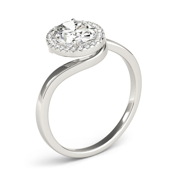 Cherished Sidestone Oval Diamond Engagement Ring — 9K/18K Gold & Platinum
