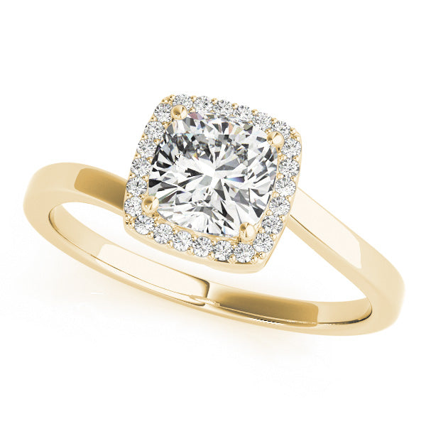 Celestial Halo Cushion Diamond Engagement Ring — 9K/18K Gold & Platinum