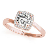 Celestial Halo Cushion Diamond Engagement Ring — 9K/18K Gold & Platinum