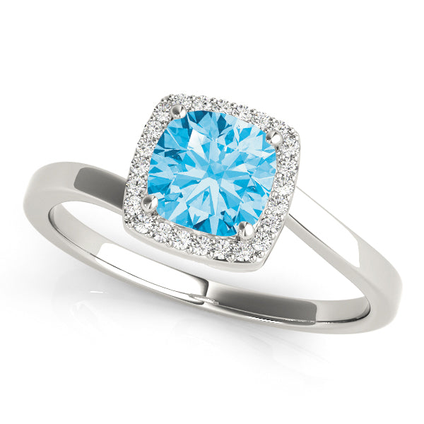 Celestial Halo Cushion Diamond Engagement Ring — 9K/18K Gold & Platinum