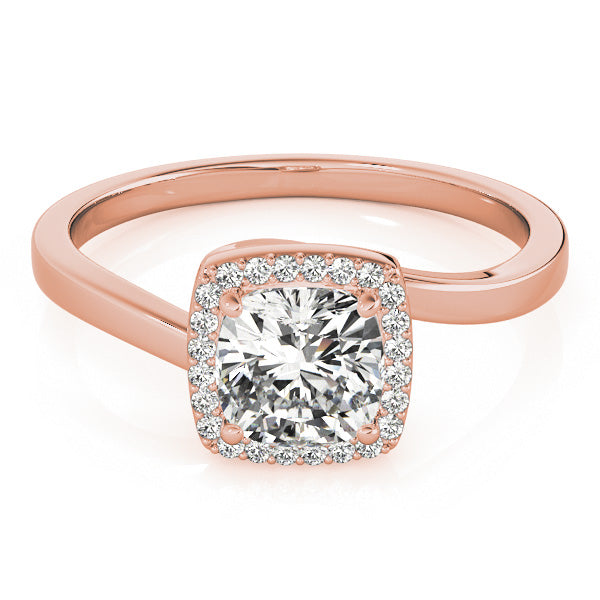 Celestial Halo Cushion Diamond Engagement Ring — 9K/18K Gold & Platinum