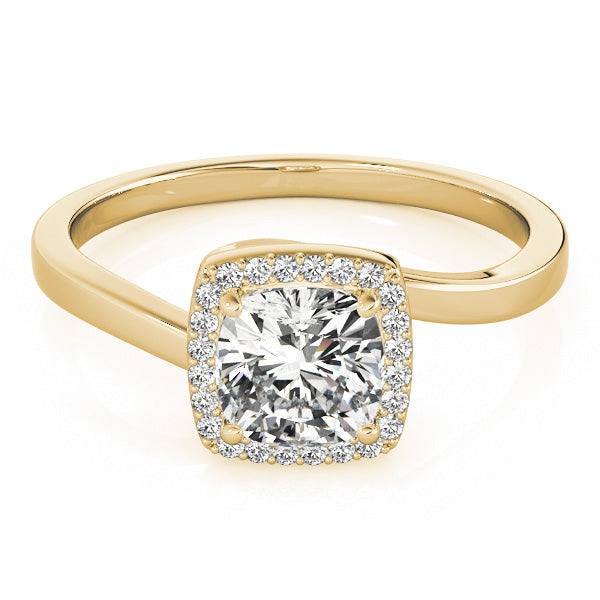 Celestial Halo Cushion Diamond Engagement Ring — 9K/18K Gold & Platinum