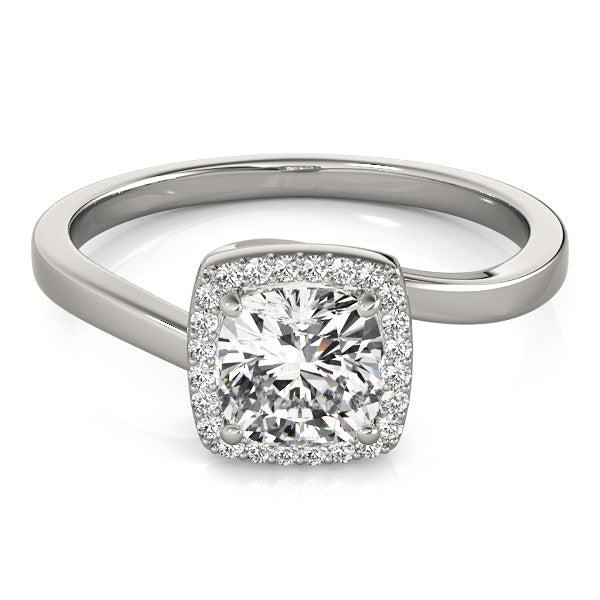 Celestial Halo Cushion Diamond Engagement Ring — 9K/18K Gold & Platinum