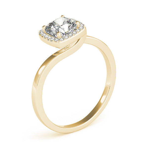 Celestial Halo Cushion Diamond Engagement Ring — 9K/18K Gold & Platinum