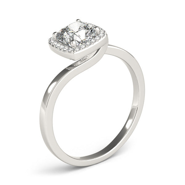 Celestial Halo Cushion Diamond Engagement Ring — 9K/18K Gold & Platinum