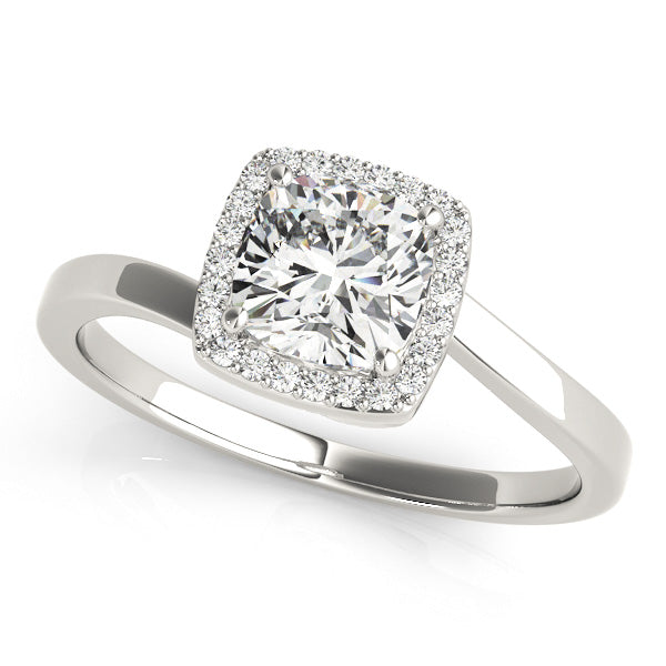 Celestial Halo Cushion Diamond Engagement Ring — 9K/18K Gold & Platinum