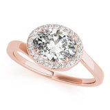 Noble Sidestone Oval Diamond Engagement Ring — 9K/18K Gold & Platinum