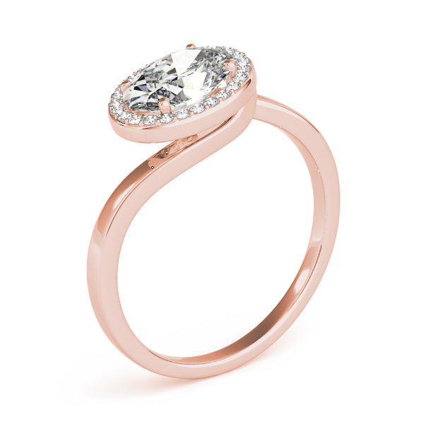 Noble Sidestone Oval Diamond Engagement Ring — 9K/18K Gold & Platinum