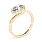 Noble Sidestone Oval Diamond Engagement Ring — 9K/18K Gold & Platinum