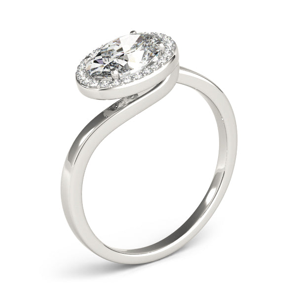 Noble Sidestone Oval Diamond Engagement Ring — 9K/18K Gold & Platinum
