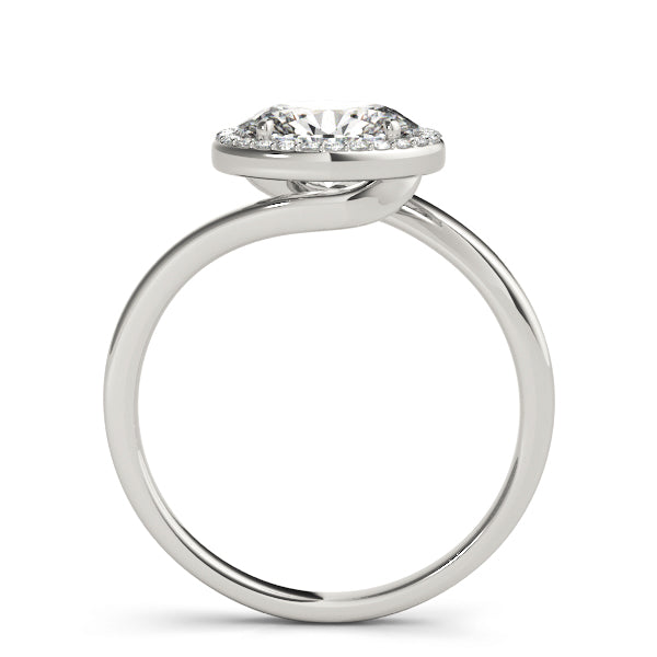 Noble Sidestone Oval Diamond Engagement Ring — 9K/18K Gold & Platinum