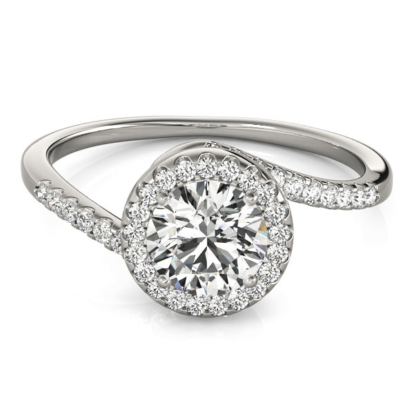 Crowned Sidestone Round Diamond Engagement Ring — 9K/18K Gold & Platinum