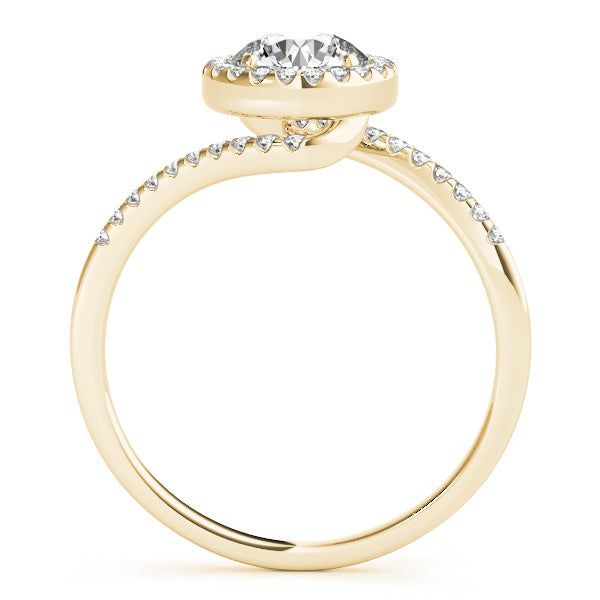 Crowned Sidestone Round Diamond Engagement Ring — 9K/18K Gold & Platinum