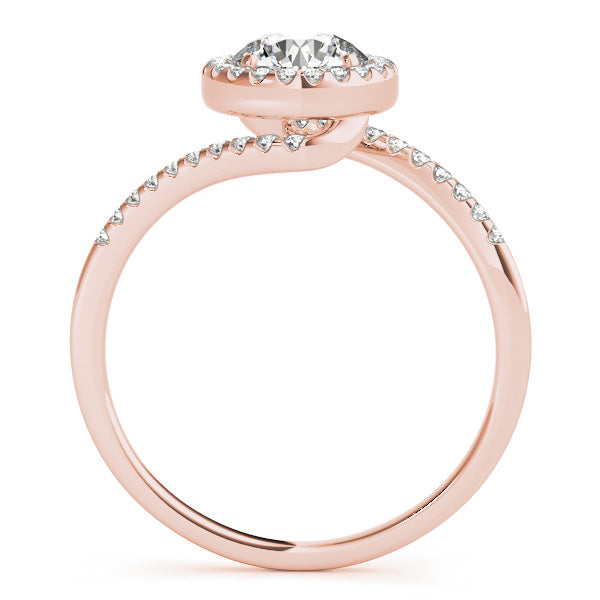 Crowned Sidestone Round Diamond Engagement Ring — 9K/18K Gold & Platinum