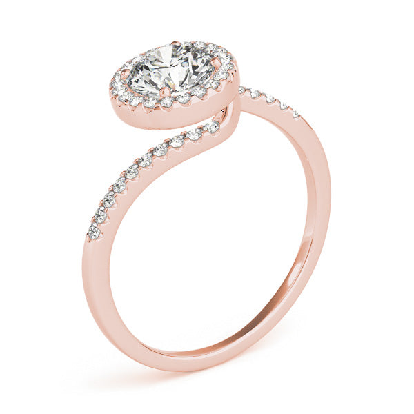 Crowned Sidestone Round Diamond Engagement Ring — 9K/18K Gold & Platinum