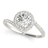 Crowned Sidestone Round Diamond Engagement Ring — 9K/18K Gold & Platinum