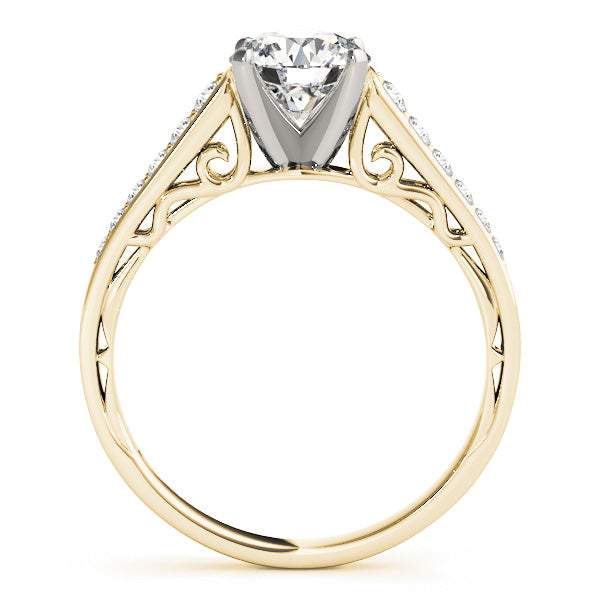 Dazzling Sidestone Round Diamond Engagement Ring — 9K/18K Gold & Platinum