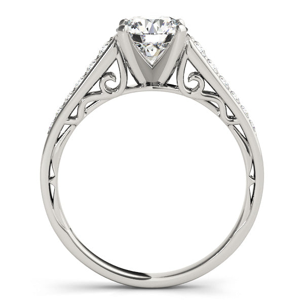 Dazzling Sidestone Round Diamond Engagement Ring — 9K/18K Gold & Platinum