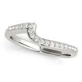 Prong Set Curved Half Eternity Ring in Gold & Platinum