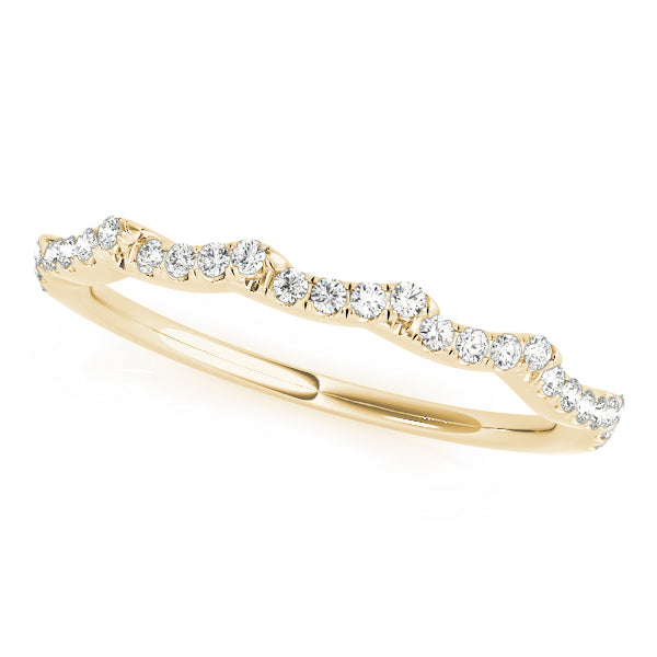 Wavy Half Eternity Ring in Gold & Platinum