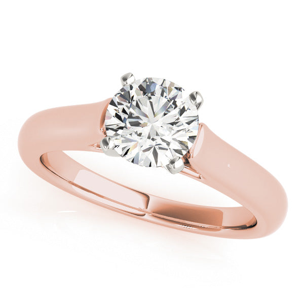 Cherished Solitaire Round Diamond Engagement Ring — 9K/18K Gold & Platinum