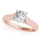 Cherished Solitaire Round Diamond Engagement Ring — 9K/18K Gold & Platinum