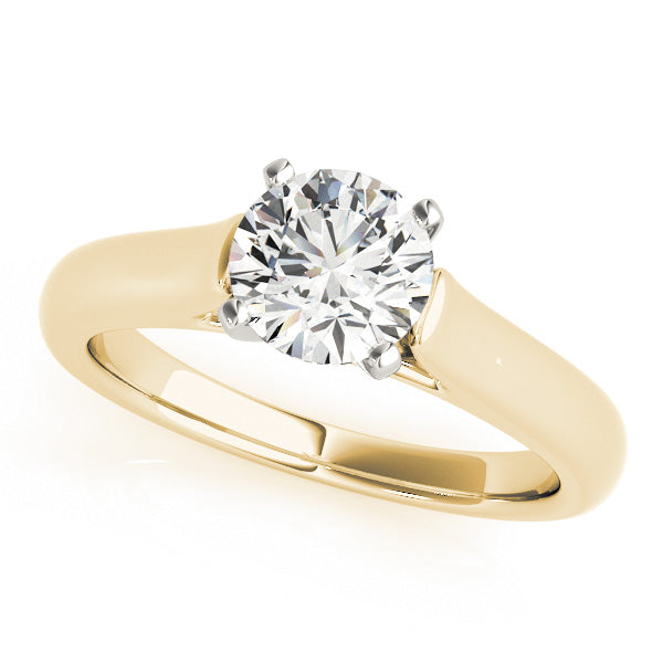 Cherished Solitaire Round Diamond Engagement Ring — 9K/18K Gold & Platinum
