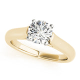 Cherished Solitaire Round Diamond Engagement Ring — 9K/18K Gold & Platinum