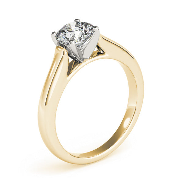 Cherished Solitaire Round Diamond Engagement Ring — 9K/18K Gold & Platinum
